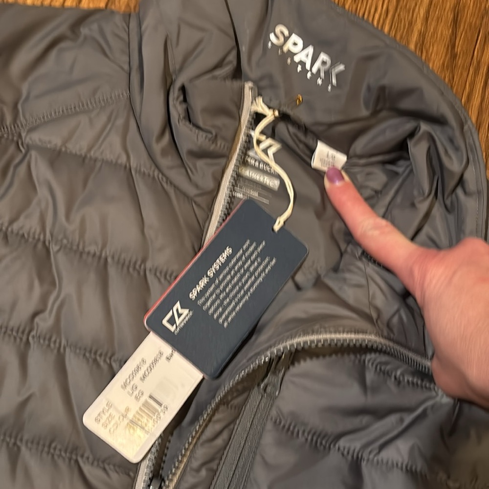 Cutter & Buck Barlow Pass Men’s Puffer Jacket Size Large Grey - Picture 9 of 12